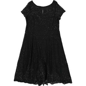 Sl Fashions Womens Sequined, Lace Midi A-line Dress, Black, NWT